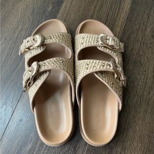 Steve Madden Beige Double Buckle Sandals